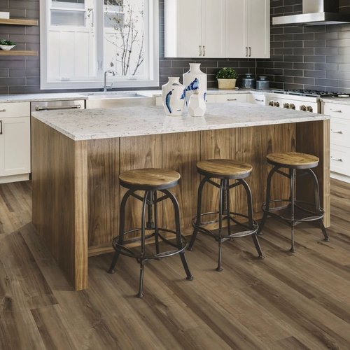 kitchen with vinyl flooring provided by Kenny's Custom Flooring Inc. in San Marcos, CA